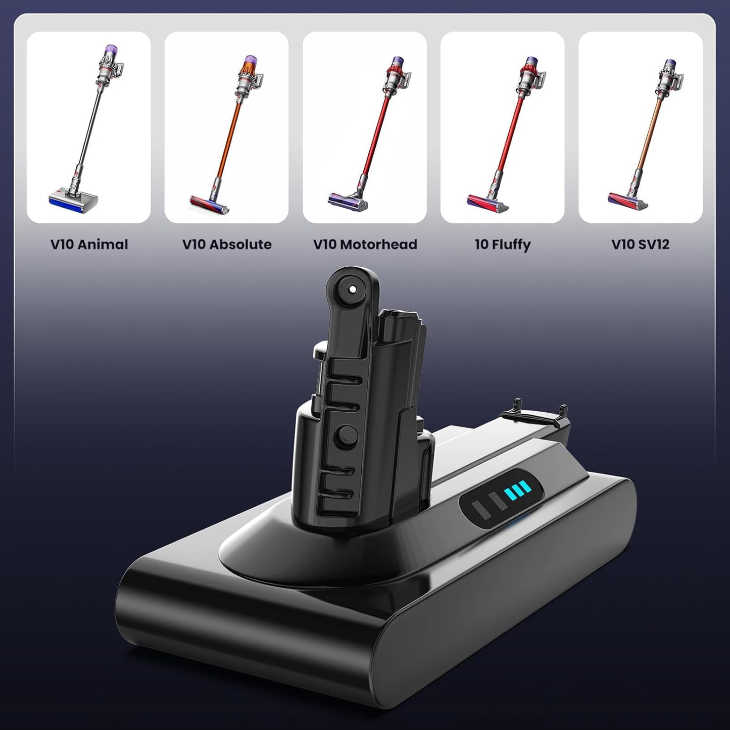 6.0 AH Akku Hohe Qualität Für Dyson V10 Animal V10 Absolute V10 Motörhead V10 Fluffy V10 Total SV12 Serise Ersatzakku (Nicht Für SV10)