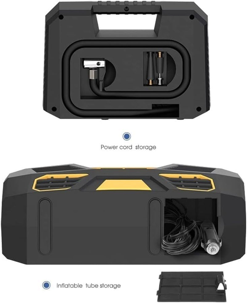 Tragbarer Luftkompressor, 150 PSI, 12 V DC, Reifenfüller Mit Lcd-Display Und Led-Lampe, Schwarz/Gelb