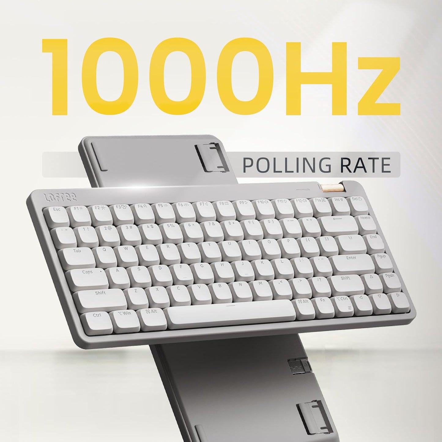 Flow Lite84 Tasten Low Profile Mechanische Tastatur, Swappable Wiederaufladbare Kabellose Tastatur Mit 2.4G Empfänger, Bluetooth Und Kabelanschluss Für Windows,Mac/Linear Switches(Marmor) Us-Layout