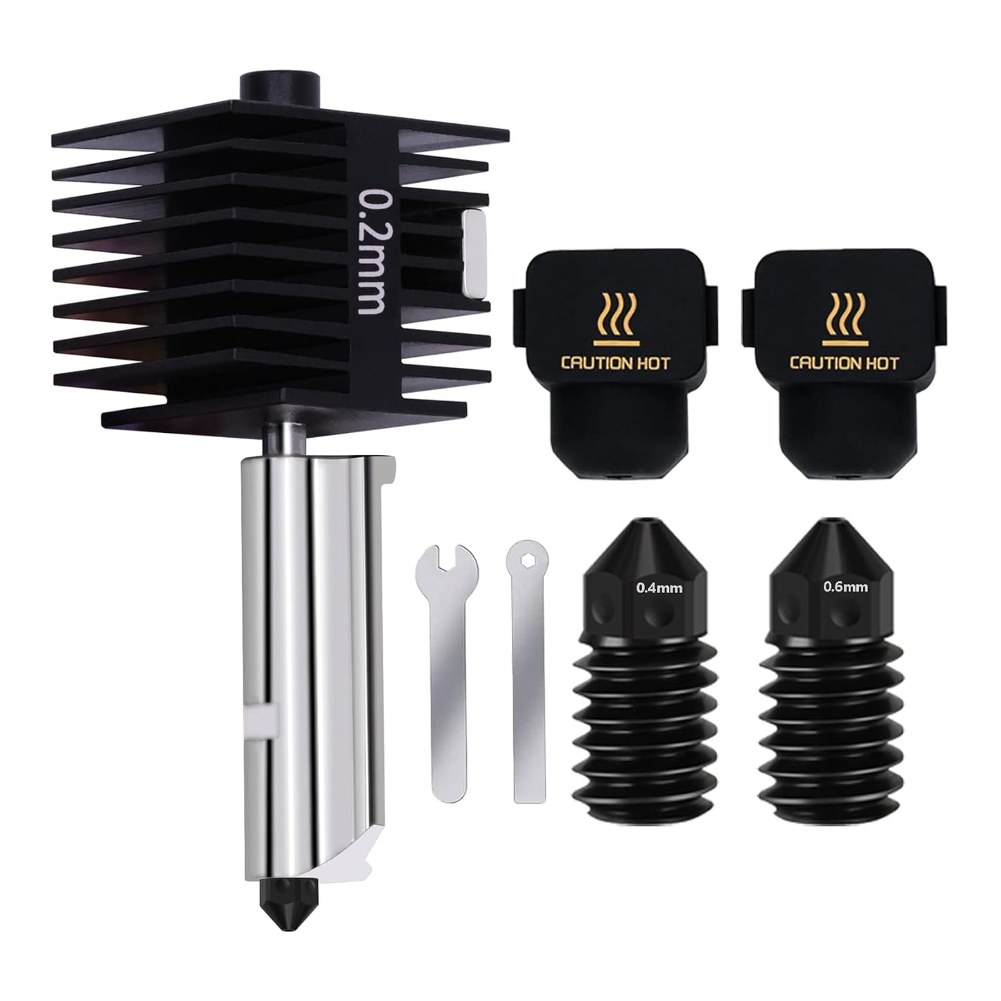 Upgrade Hotend Kit Für Bambu Lab A1/A1 Mini, Hot End Baugruppe 0,2/0,4/0,6 Mm Düse Aus Gehärtetem Stahl Und Silikonsocke Für Bambu Lab 3Ddruckerteil