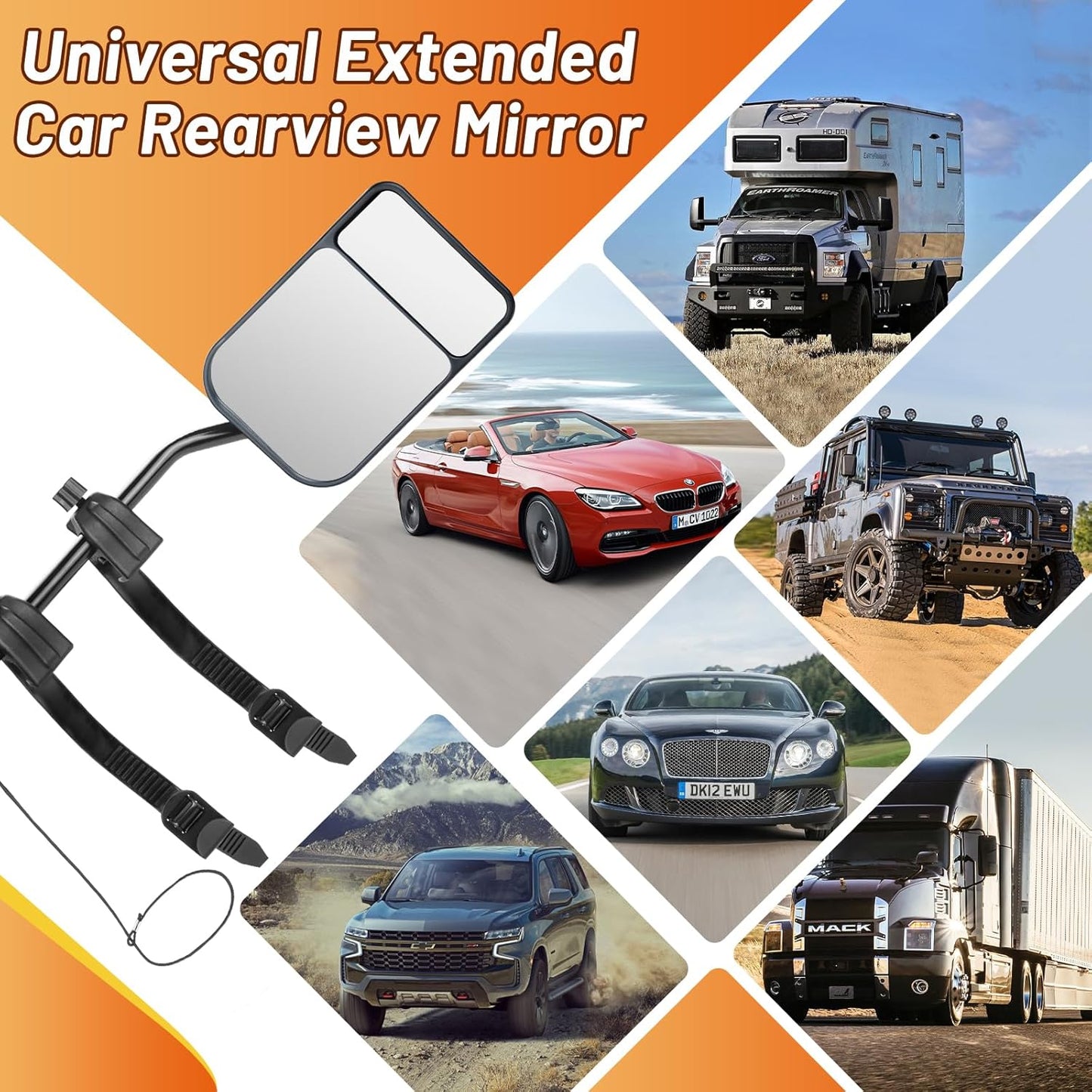 VIRIECH 2 Stück Wohnwagenspiegel Auto Außenspiegel Wohnwagen Universal Wohnwagen Spiegel Für Wohnmobile Caravan PKW Auto Anhänger