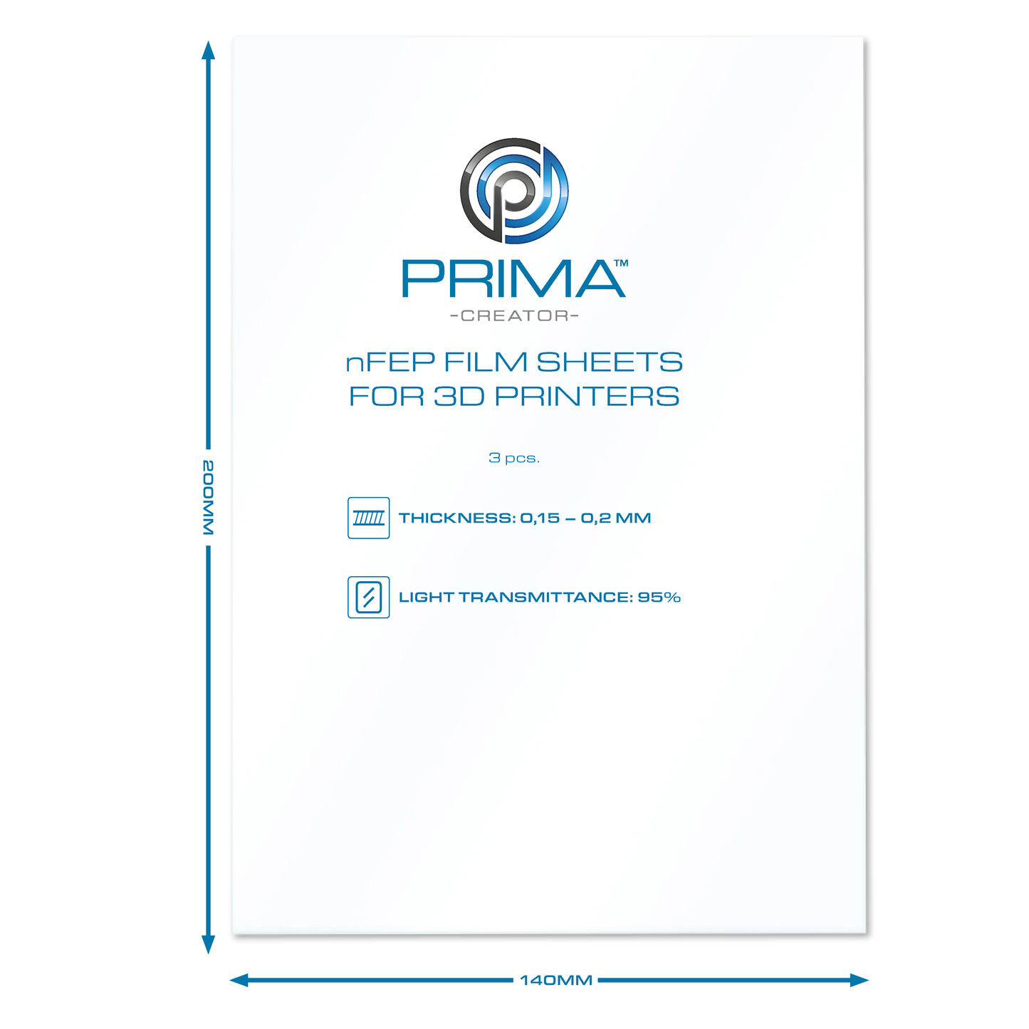 Nfep Film Sheets For 3d Printers - 140 X 200 Mm - 3-Pack