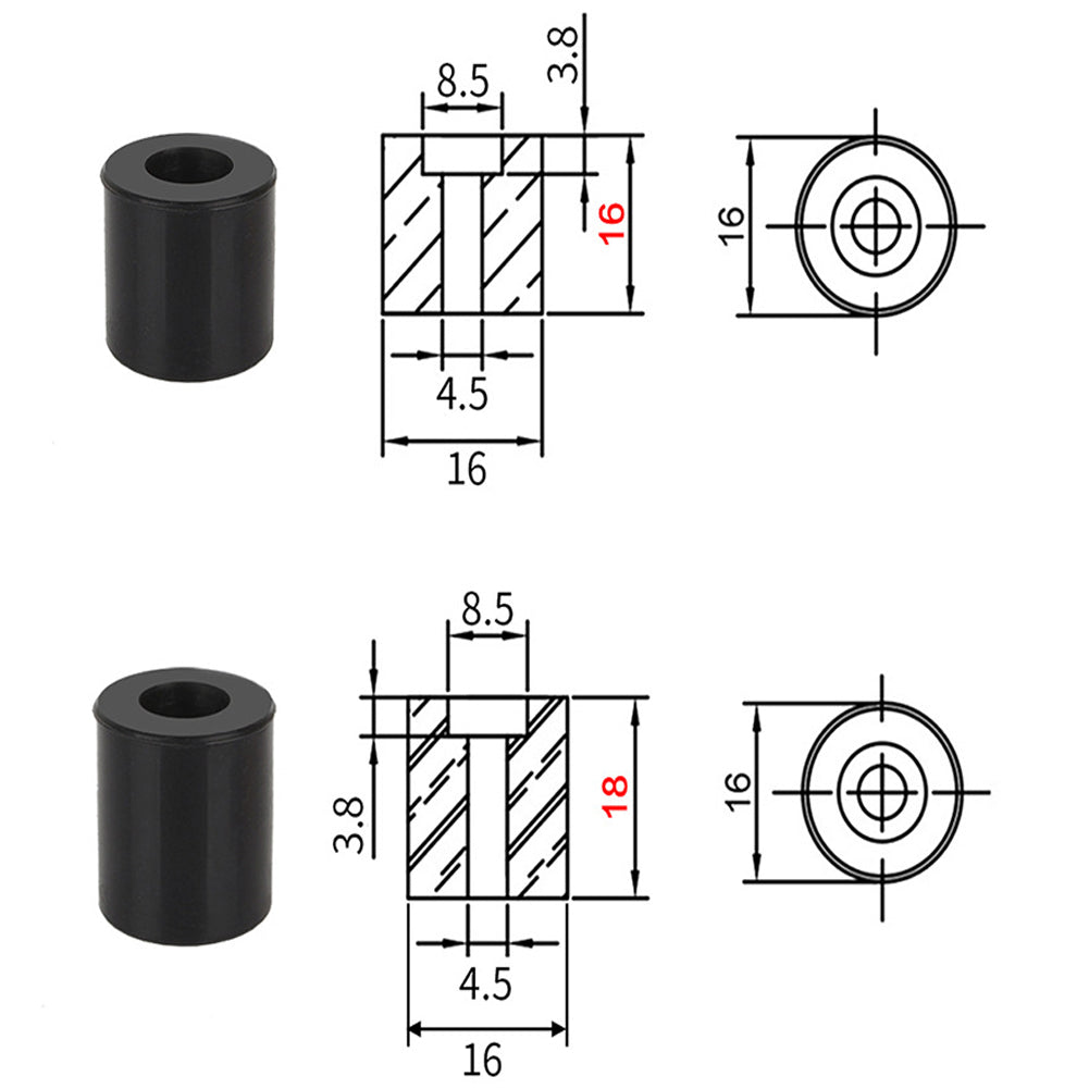 Silikon Slicer für Hohe Temperaturen Silikon Solide 4x18MM Heiz Bett Nivellierung für 3D Drucker