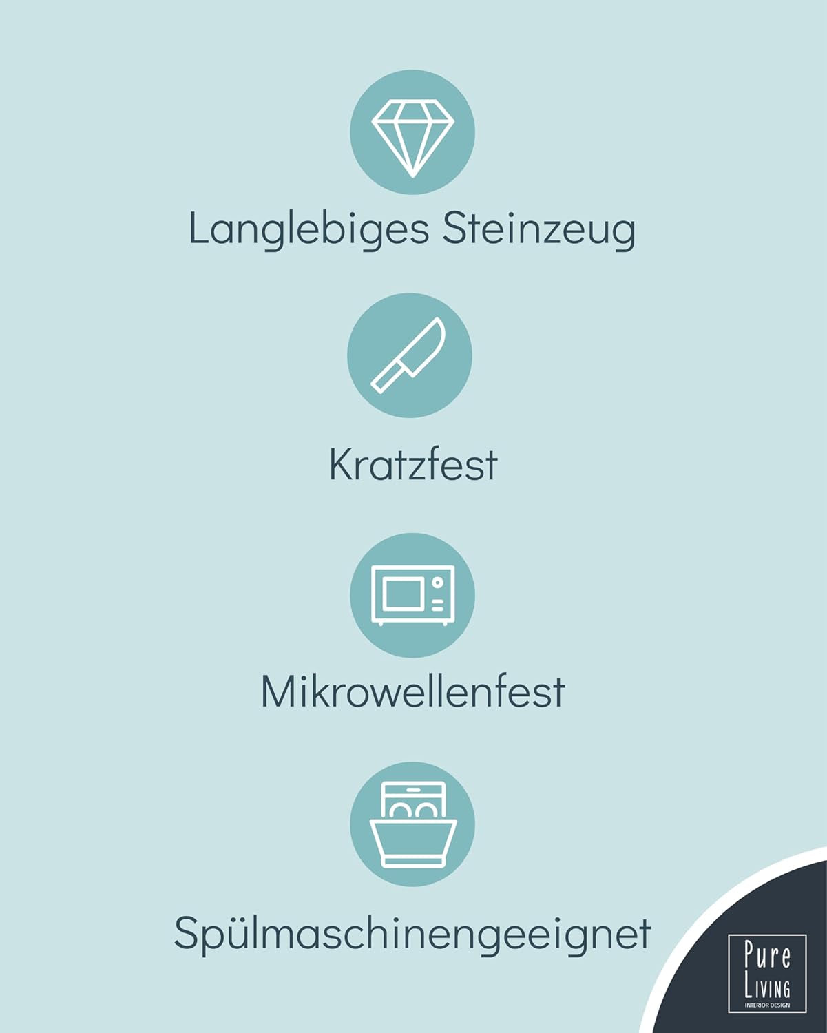 PURE LIVING INTERIOR DESIGN 6X Steingut Teller Groß Hygge Serie - Speiseteller Spülmaschinen-, Mikrowellen-, Kratzfest - Geschirrset 6 Personen, Essteller - Elegantes Gerilltes Geschirr in Beige