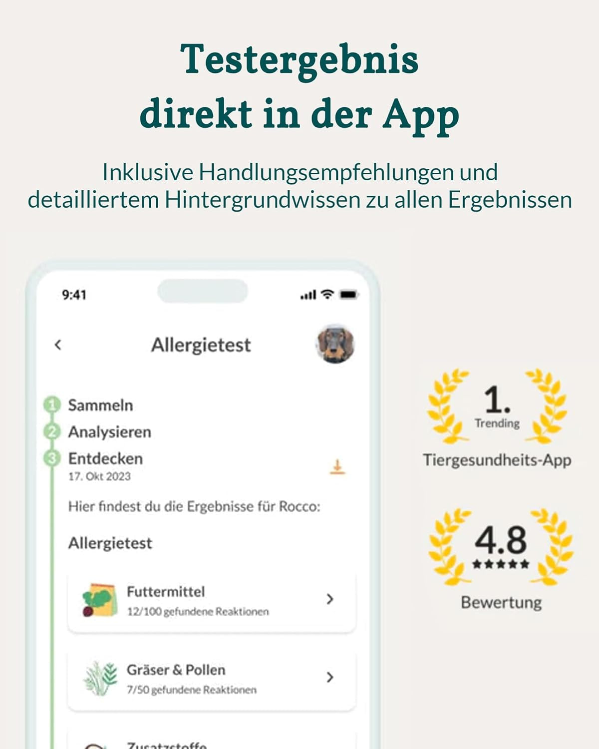 Vetevo Allergietest Pro Hund, Unverträglichkeitstest Hunde 150+ Unverträglichkeiten Speichelprobe Bei Juckreiz & Verdauungsprobleme, Testsieger
