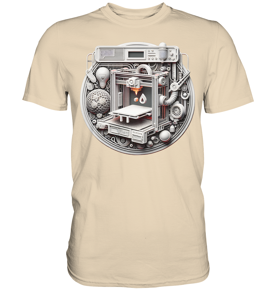Premium T-Shirts mit dem Design „3D Print“ – Ein Must-Have für 3D-Druck-Enthusiasten - Premium Shirt