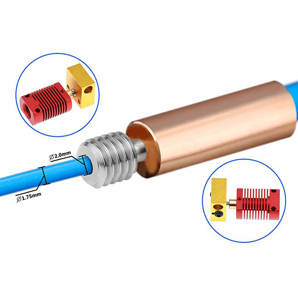 V6 Titan Legierung Bi-Metall Wärme Kehle E3D Glatte Gewinde Heatbreak 1,75mm