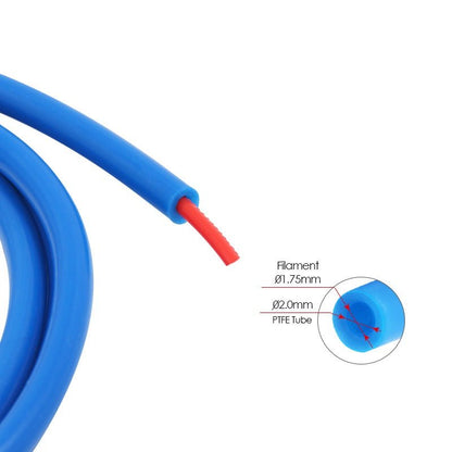 1 Meter PTFE Rohr - Blau für 3D Drucker für 1,75mm Filament - Abmaße 2mm Innen * 4mm Aussen - Printbay Oberberg