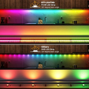 BTF-LIGHTING FCOB COB RGB WS2811 IC Adressierbares Led-Streifen DC24V 5M 864Leds/M 26W/M 12Mm Weiß PCB Chasing Farbe Flexibel Hohe Dichte Led-Band IP30 Nicht Wasserdicht (Nur Streifen)