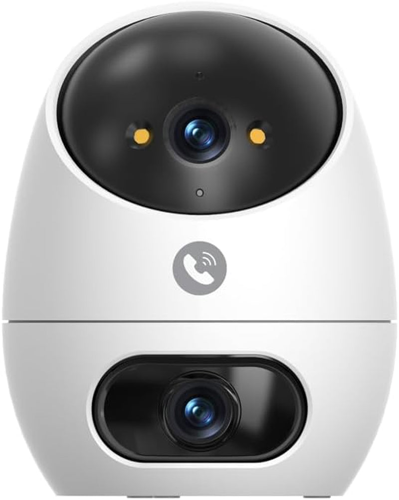 3K+3K (5MP+5MP) WLAN Kamera Mit Dual-Objektiv, Überwachungskamera Innen Mit Erkennung Von Person, Haustier Und Winkender Hand, Alexa Kamera Unterstützt Patrouillenmodus, 2-Wege-Audio D220