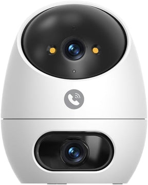 3K+3K (5MP+5MP) WLAN Kamera Mit Dual-Objektiv, Überwachungskamera Innen Mit Erkennung Von Person, Haustier Und Winkender Hand, Alexa Kamera Unterstützt Patrouillenmodus, 2-Wege-Audio D220
