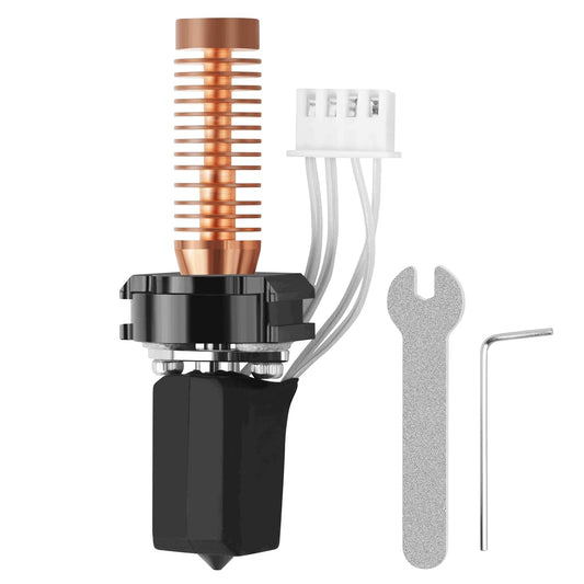 Upgrade Keramik Hotend Kit for Flashforge Adventurer 5M/5M Pro 3D Drucker,Schnelles Aufheizen Schnell Abnehmbare 0.4Mm Gehärtete Düse+Verchromter Messing-Heizblock Integrierte Struktur