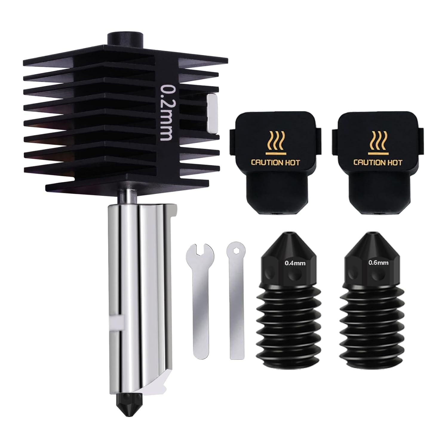 Upgrade Hotend Kit Für Bambu Lab A1/A1 Mini, Hot End Baugruppe 0,2/0,4/0,6 Mm Düse Aus Gehärtetem Stahl Und Silikonsocke Für Bambu Lab 3Ddruckerteil