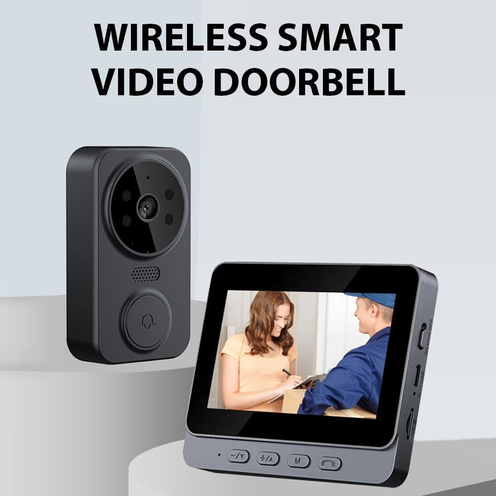 Irishom Visuelle Türklingel, Kabellos, Mit Ips-Display Von 10,9 Cm (4,3 Zoll), 2,4 G, Intelligente Videoüberwachung, High Definition, Bidirektional, Für Villa/Büro/Wohnung