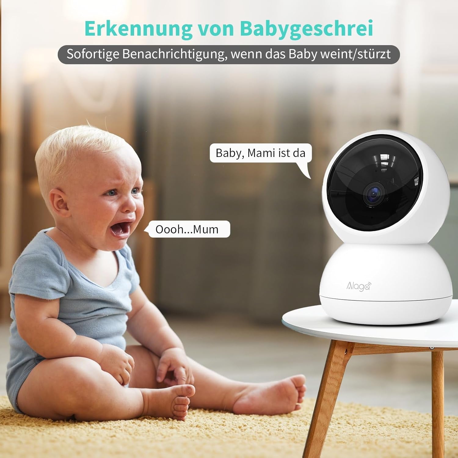 3K Überwachungskamera Für Den Innenbereich,360°,5G Und 2.4G Wlan,Bewegungserfassung,Nachtsicht,Zwei-Wege-Audio,Kompatibel Mit Alexa Und Google Assistant,Enthält 64G Tf-Karte