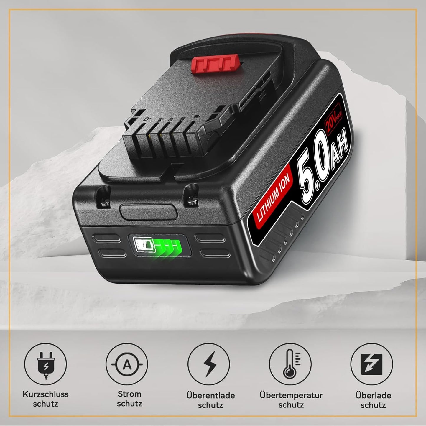 18V 5.0Ah Li-Ion Akku Ersatzakku Für Dewalt Akku 18V Max DCB200 DCB201 DCB184 DCB182 DCB181 DCB180 Mit Led-Anzeige Für Elektrowerkzeuge
