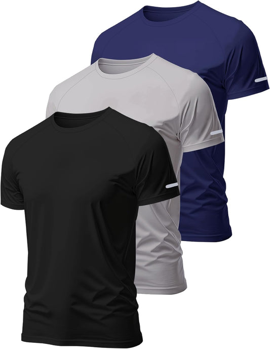 Sport Tshirts Herren Für 3 or 5Er Pack Funktionsshirt Fitness Kurzarm Männer Atmungsaktiv Schnelltrocknend Trainingsshirt Laufshirt Kurzarm Bodybuilding