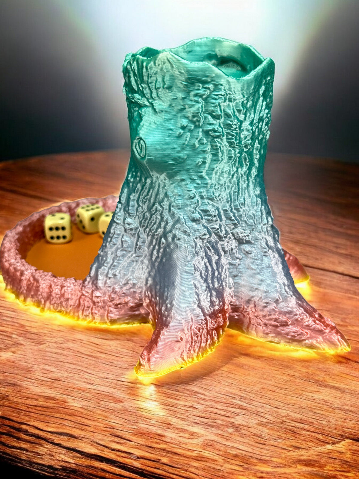 Würfelturm / Würfelhilfe - Natürliches Spielzeug aus nachhaltigem 3D-Druck – Ansicht 3