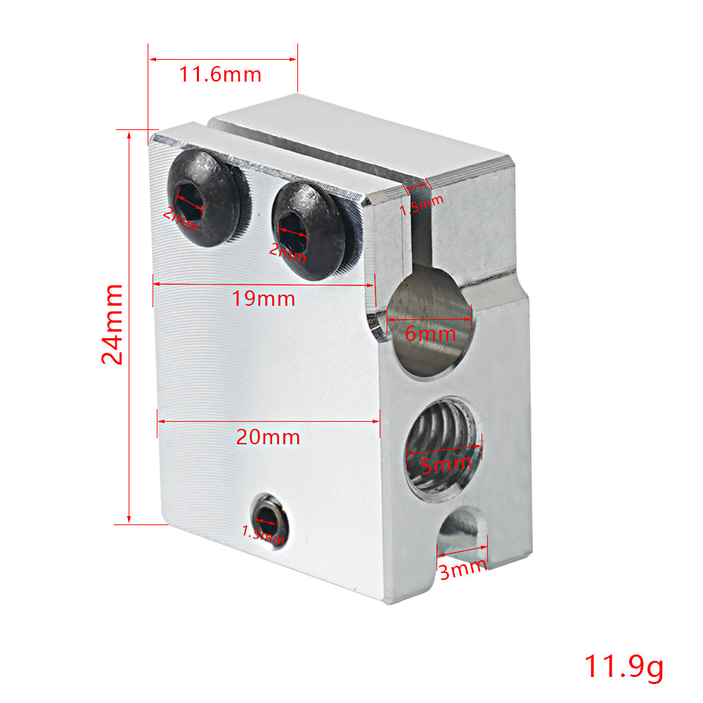 Volcano Heizblock inkl. Schrauben Hotend Heatblock Aluminium Artillery Sidewinder