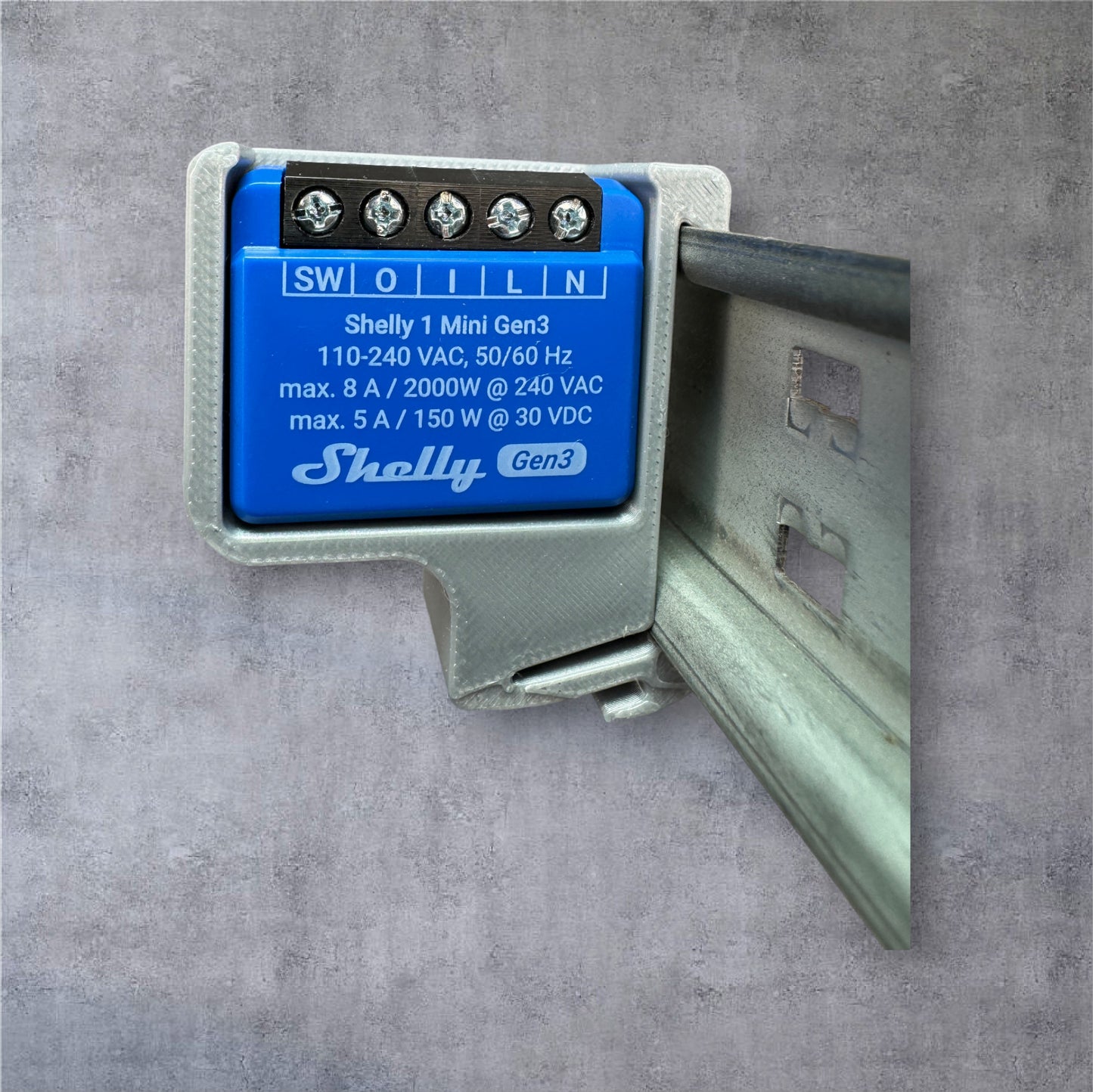Shelly 1 Mini Gen3 DIN Rail Hutschienenhalter für eine 35 mm DIN Hutschiene