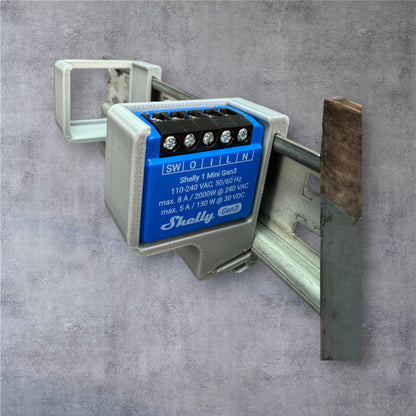 Shelly 1 Mini Gen3 DIN Rail Hutschienenhalter für eine 35 mm DIN Hutschiene – Ansicht 5
