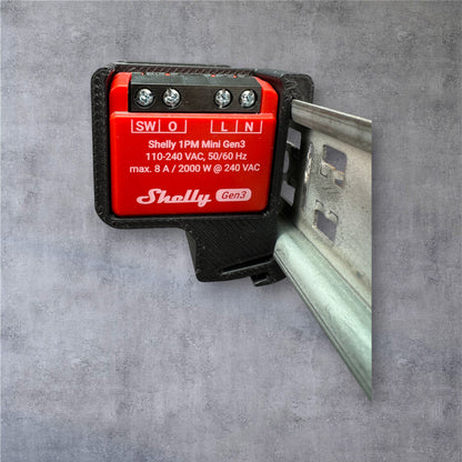 Shelly 1 PM Mini Gen3 DIN Rail Hutschienenhalter für eine 35 mm DIN Hutschiene – Ansicht 3
