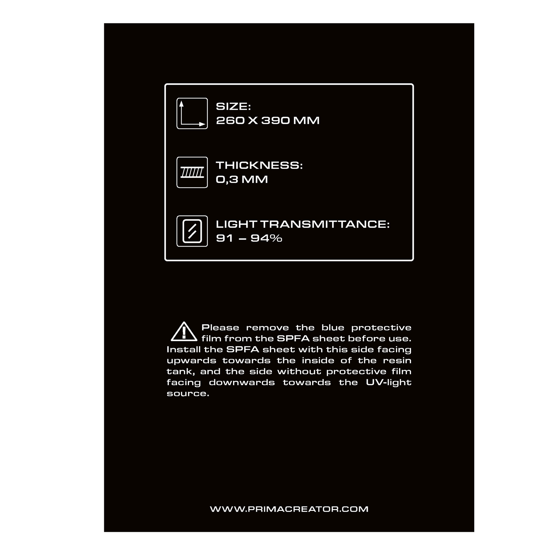 Spfa Film Sheet For 3d Printers - 260 X 390 mm