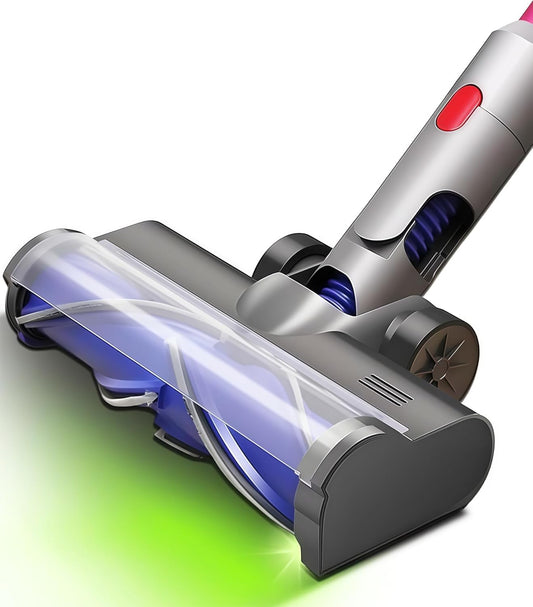 Staubsaugerkopf Ersatz Für Dyson V15 V11 V10 V8 V7, Staubsaugeraufsatz Mit Grünem Led-Licht & Verwicklungsfreier Rollenbürste, Hartholz- Und Teppichbodenreinigungszubehör