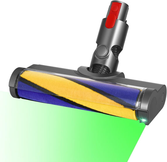 Softwalze Bodendüse Kompatibel Mit Dyson V7 V8 V10 V11 V15 Staubsauger | Ersatzbürste Mit LED | Staubanzeige-Funktion | Zubehör Für Quick Release-Turbobürste Für Hartboden