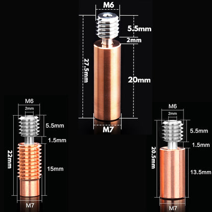 V6 Titan Legierung Bi-Metall Wärme Kehle E3D Glatte Gewinde Heatbreak 1,75mm